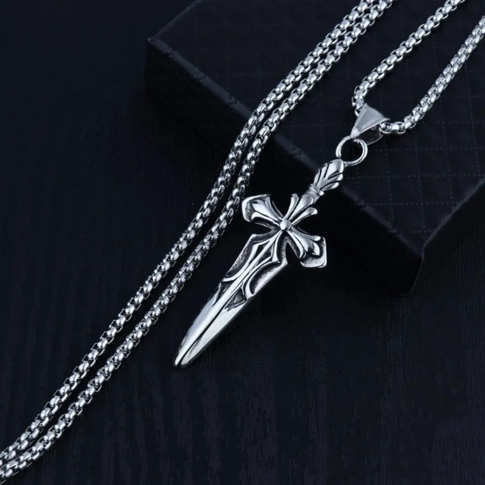 ❤️Fashion cross hip hop pendant necklace for women/men, N90201P180